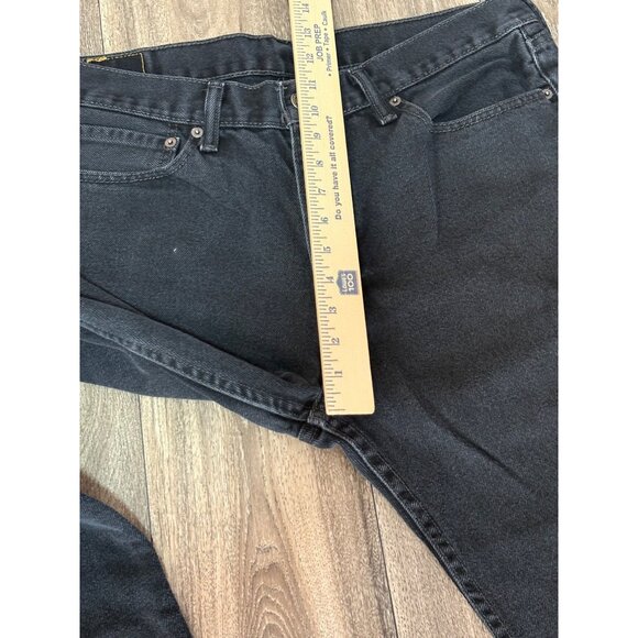 LEVI'S 505 MENS DENIM WASH BLACK JEANS STRAIGHT LEG 36X34 LONG-TALL 100% COTTON - Picture 4 of 11